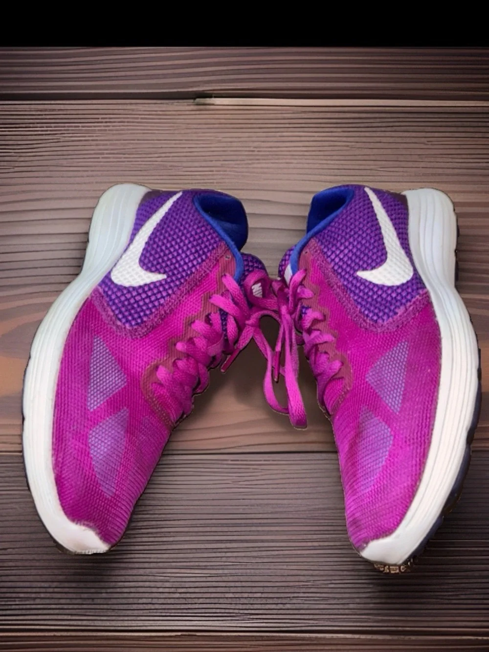 Nike Revolution 3 Hyper Violet Women's Mesh Lace-Up Low Top Sneakers, Women’s 8
